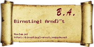 Birnstingl Arnót névjegykártya